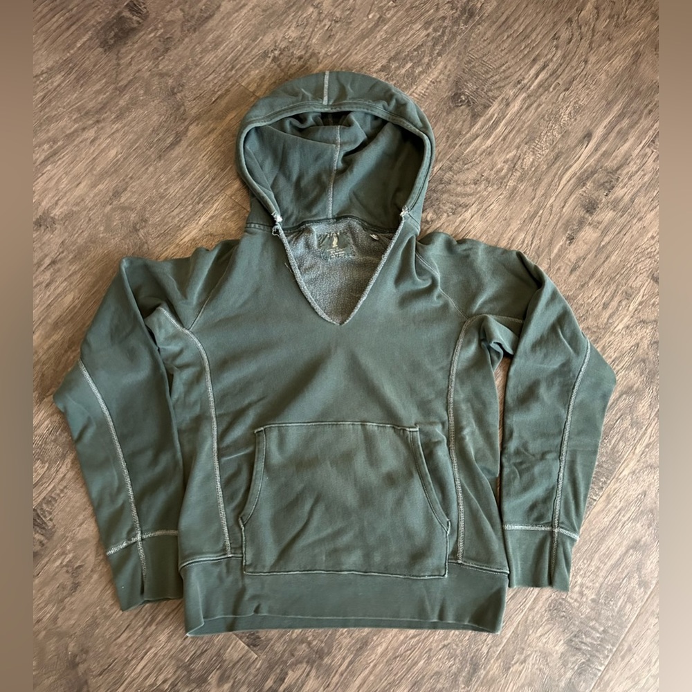 J Crew Women’s Hoodie with cut V neck Size Medium Sage Color